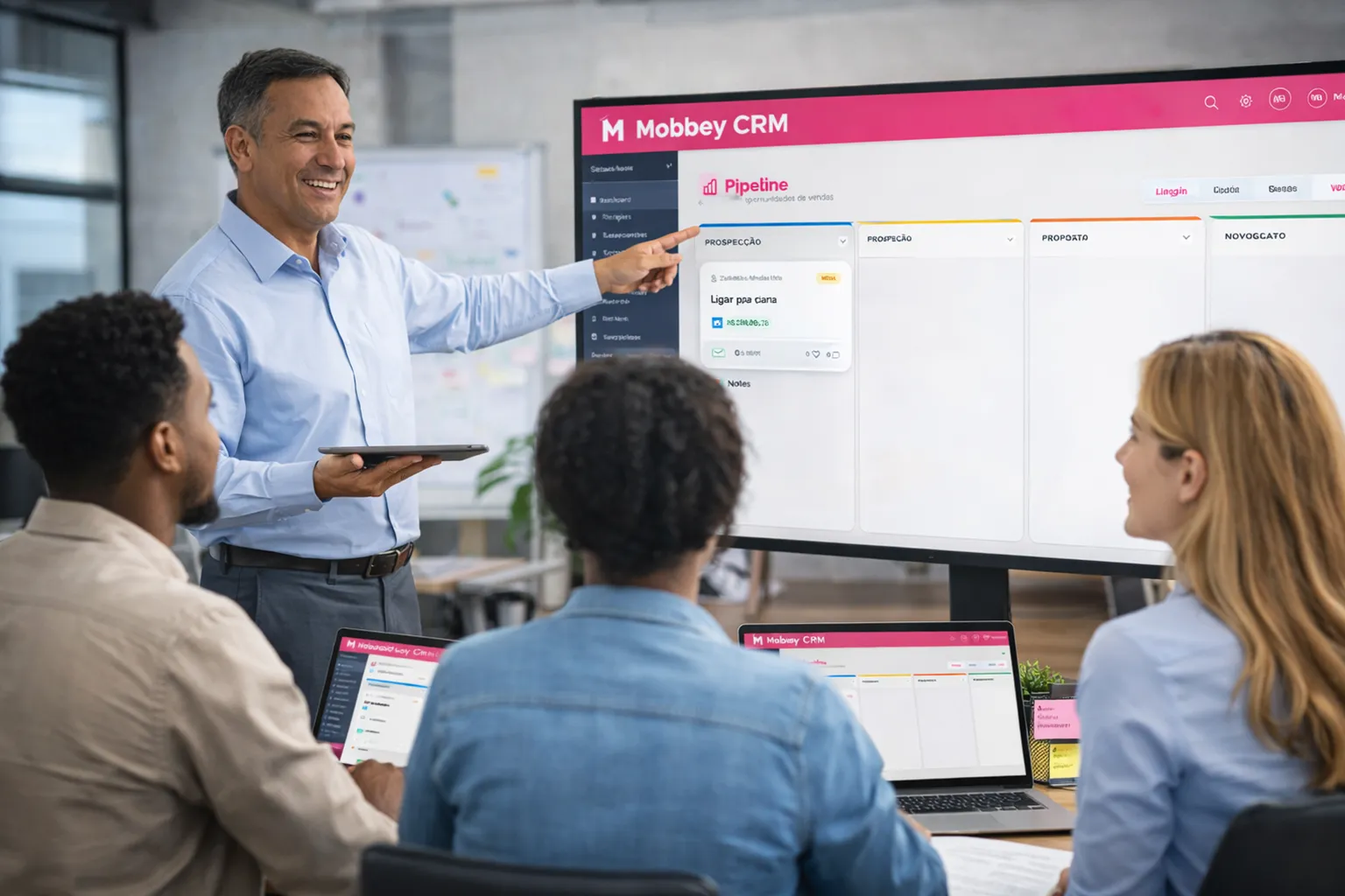 Treinamento de equipe para uso do Mobbey CRM